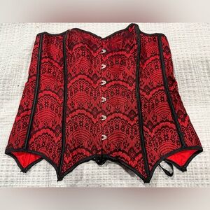 Adore Me Red & Black Lace Boned Corset size 1x